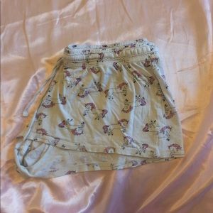 Forever 21 unicorn sleep shorts